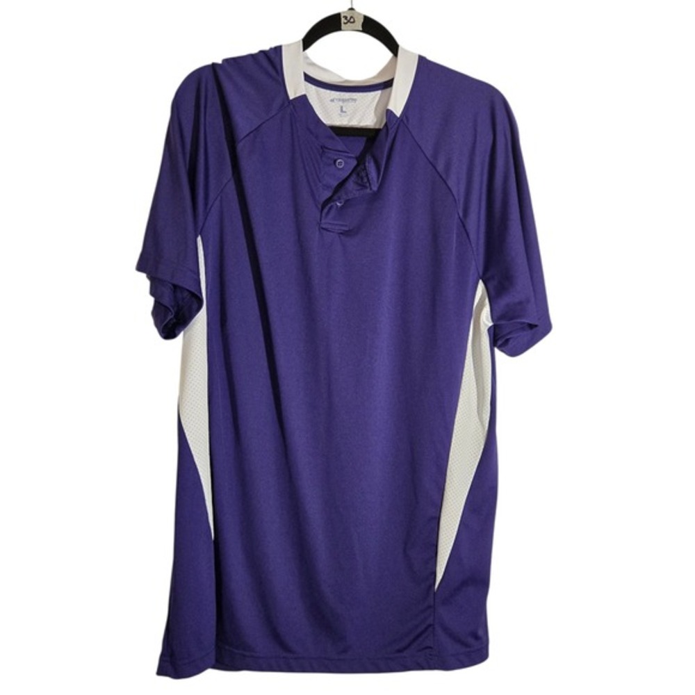 CHAMPION SPORTS Mens Purple Baseball Jersey Short Sleeve Polyester Size‎ L